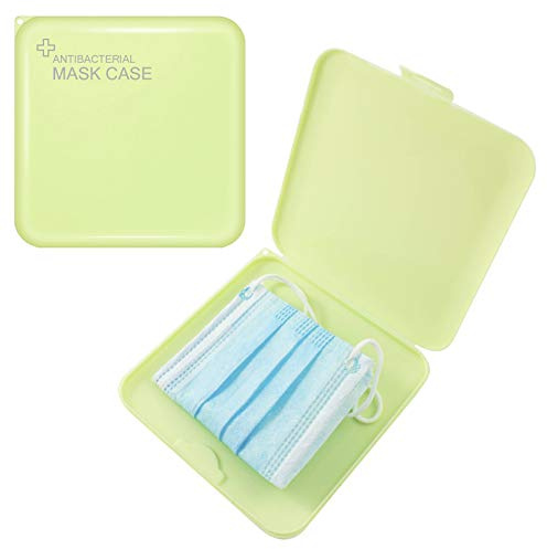 TBOC Caja para Guardar Mascarillas - Estuche Fino Cuadrado Antibacteriano Portátil de Plástico [Verde] Organizador Ligero Reutilizable Protege Humedad Suciedad Polvo