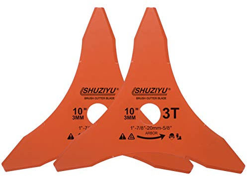 LSHUZIYU, 2-PACK, 255x3mm-3T, Arbor 25.4mm with 22.23-20-16mm Washer, Brush Cutter Blade, Trimmer Weed Blade.