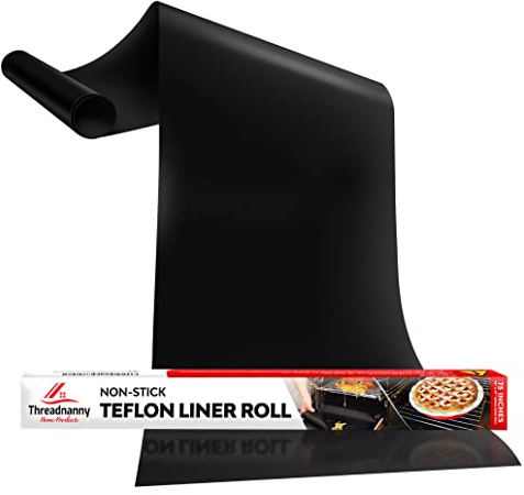 Teflon Liner Roll for Ovens, Stovetops & Grills (75” x 17”) - Custom Cut to Size & Shape Needed - Versatile Non-Stick Teflon Mat, Can Use As Oven Liner, Grill Mat, Stovetop Cover, Baking Sheet, etc.