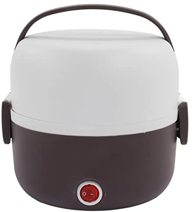 Fiambrera Eléctrica de 250 W, 2 Capas de Calefacción, Fiambrera, Calentador de Huevos, Calentador de Alimentos Portátil, Fiambreras Bento, Fiambrera con Rejilla para Huevos Al Vapor para(Púrpura)