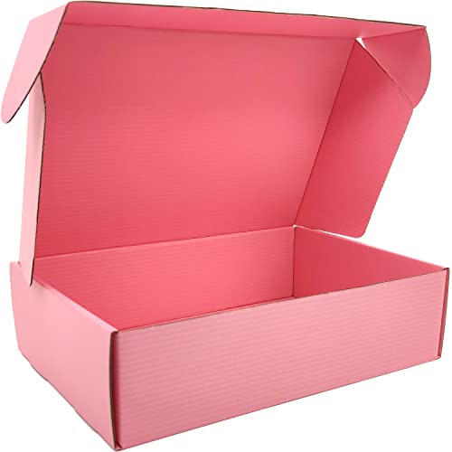 Lmuze Pink Shipping Boxes for Small Business Pack of 20-12x9x4 inches Cardboard Corrugated Mailer Boxes for Shipping Packaging Craft Gifts Giving Products