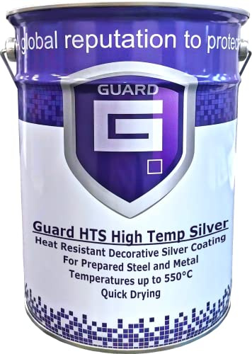 Guard Stove Log Burner Fireplace Fire Pit BBQ Paint Heat Resistant Up To 600C (Silver, 5 Litre)
