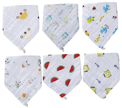 Toyvian 6 Stück Babylätzchen Für Neugeborene Baumwolle Kleinkinderlätzchen Mit Speichelfänger Für Babys Mädchen Und Jungen Fütterungszeitlätzchen