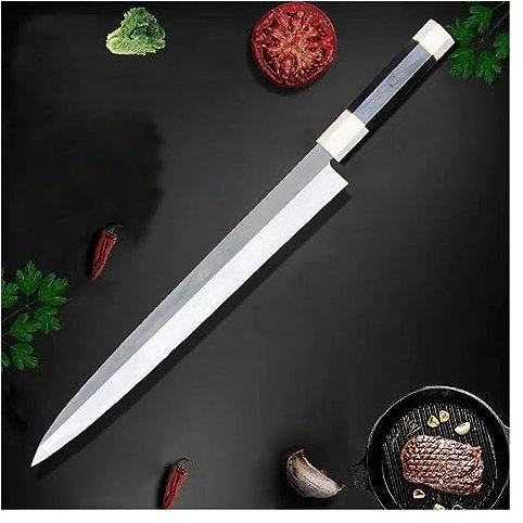 10/11/12 pulgadas Sashimi Lancet acero rebanar salmón jamón rebanar pescado cuchillo de cocina mango octogonal