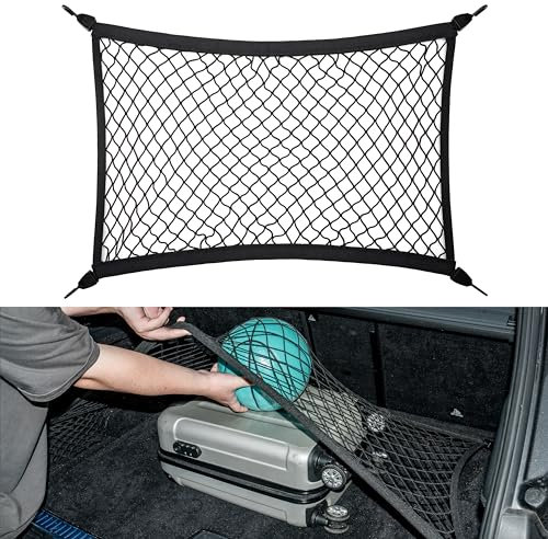 VEHIRIE Kofferraum Organizer Netz Gepäcknetz Auto Kofferraumnetz, Universal 70 x 50 cm Elastisch Gepäckschutznetz, ladungssicherungsnetz Geeignet für VW, Audi, Ford, BMW, Opel und andere Autos, SUVs