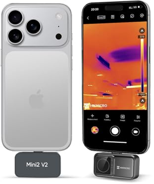 Wärmebildkamera HIKMICRO Mini2 V2 – iOS/Android, 256 x 192 IR-Auflösung, SuperIOR, 50° Weitwinkel, USB-C/Lightning (unterstützt iPhone 17)