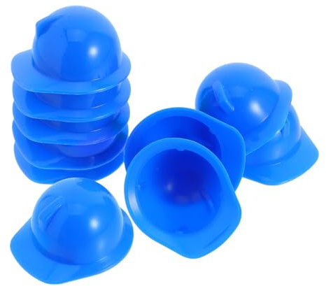 WESIEVYA 10St Mini-Bauhut Haustier Hut Mini-Bauschutzhelm Roboter Kappe Puppe tiermütze doll Accessories Tierhut kleine Hühnerhelme Mini-Helm für Haustiere Plastik Blue