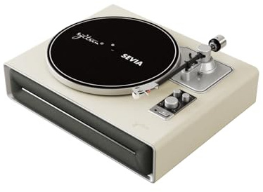 Syitren SEVIA Vinyl Record Player,Bluetooth Turntable,Built-in Speaker