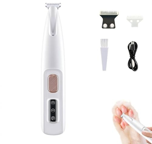 Tondeuse Chatinou, de Precision Pour Chat, 35 db À Faible Bruit, Lames Douces, Sûres et Hypoallergéniques, Rechargeable Par Usb, Comprend un éclairage LED, Compact et Pratique