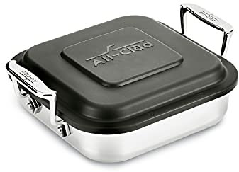 All-Clad 11644911256 Gourmet Accessories Square Baker with Lid, Stainless Steel, Silver