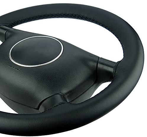 L&P A270-B5 Lenkradhülle Lenkradbezug Echtleder Lenkrad Bezug passgenau geschneidert (Naht schwarz)