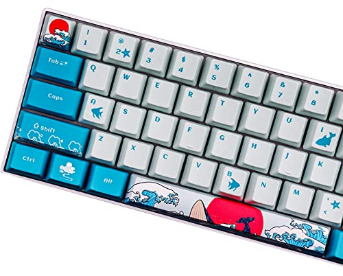 Sunzit Keycaps OEM PBT 61 Touches Dye-Sublimation pour GK61 Cherry MX Switches Clavier Mécanique (Vente Uniquement des Keycaps)