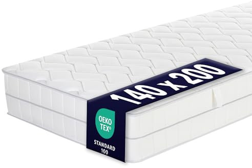 Ortho-Relax Kaltschaummatratze 140x200 H4, 15 cm hoch, Hart-Fest, 5-Zonen Schaummatratze mit Luftkanälen, Orthopädisch, Atmungsaktiv, Öko-Tex 100, Matratze für Kinder und Jugend, AiryFoam