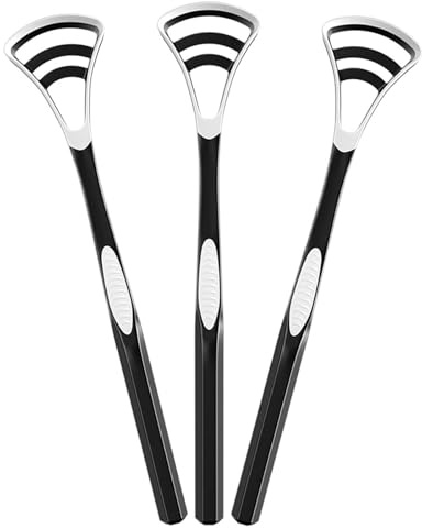 Tongue Scraper, 3 Pack Tongue Cleaner for Oral Hygiene and Fresh Breath, Easy to Use and Clean