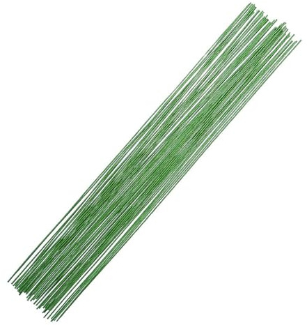 MORAINJAY Filo per fiori, 100 pezzi, calibro 26/0,5 mm, 40,6 cm, verde chiaro, flessibile, avvolto in carta, per fiori di carta, creazione di ghirlande, decorazioni per corpetto