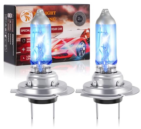 YIIFELL 2 Stück H7 Lampe Auto, H7 12V 100W Halogen Scheinwerfer Lampe, 4500K Helligkeit Abblendlicht H7