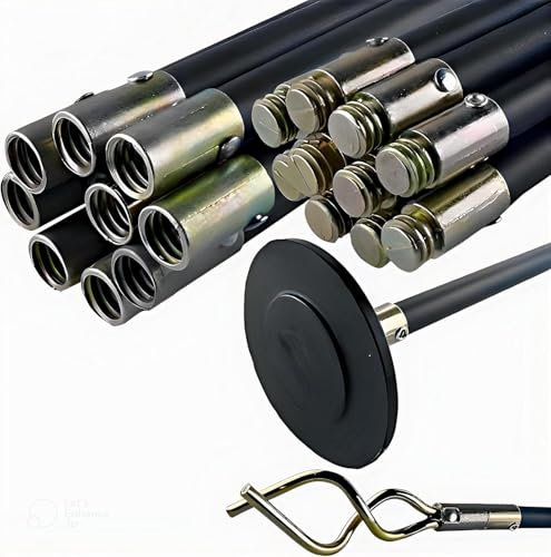 Unibos | Universal Drain Rod Set 12pcs | Professional Drain Unblocker | Brass Rod Connectors | Drain Unblocker Tool | Polypropylene Rod | Drain Auger, Plunger & Worm Screw (Drain Rod Set)