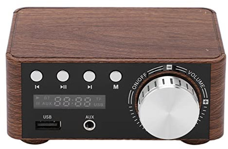 50W-förstärkare, Träutseende Mini Hi-Fi Class D Stereo Audio Amp 2.0 CH för Hemhögtalare, U Disk-uppspelning, Stabil Anslutning, Stödja Olika Enheter, 5.0, DAC Phono Pre-amp,