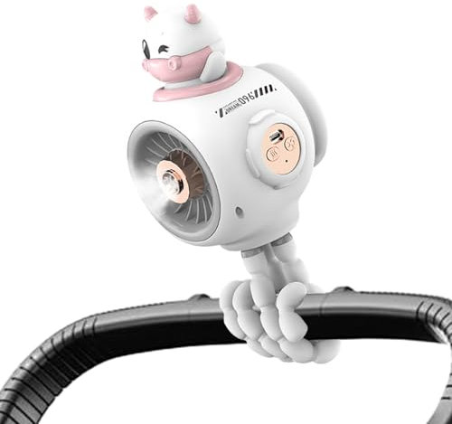 Genérico Ventilador Pinza Para Cochecito, Ventilador USB Cochecito Bebe Con Trípode Flexible, 3 Velocidades, Sin Rotación, Ajustable 360°, Refrigeración Silenciosa, Para Carritos, Compras, 20x11x11cm