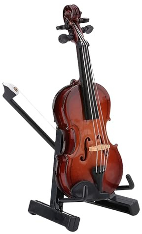 Walmeck Mini Violon Modèle Basswood Musical Instrument Home Decor Music Lovers Music Decoration pour Les Musiciens (7cm)