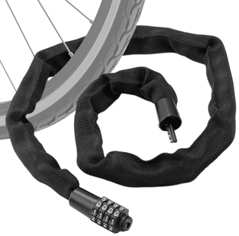 Candado para bicicleta sin llave - Cadena antirrobo con combinación de 4 dígitos, candado de seguridad para cargas pesadas de 3,9 pies, bicicleta, motocicleta, scooter, cadena para puerta,