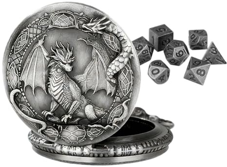 Set di dadi in miniatura, giocattolo in poliestere con custodia per orologio da taschino, 7 dadi per giochi di ruolo, per giocatori, principianti, adulti, feste, casa, viaggi, eventi