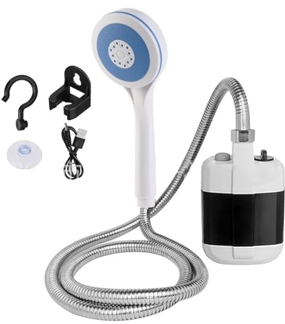 Bomba de ducha portátil, bomba eléctrica de Camping con batería ABS para uso en exteriores