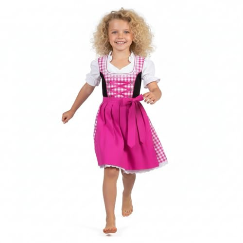 Kiddy Tracht 3pcs. Girls Dirndl German Dress for Girls KD-016/92 Hotpink