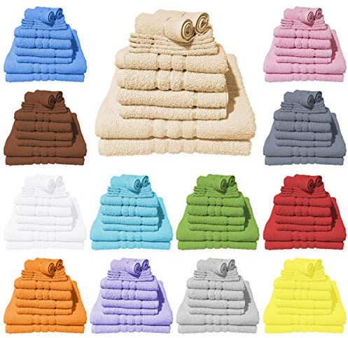 Style Heim 4 Stück Gästehandtücher Gästetuch Baumwolle Handtuch vielen Farben ca. 30x50 cm 480 g/m² Beige