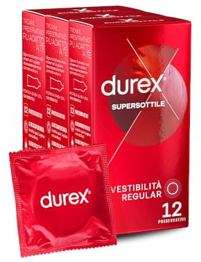 Durex Settebello Super Sottile Preservativi ad Alta Sensibilità (0,055 mm), 36 Profilattici