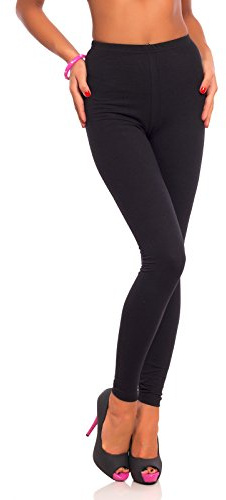 FUTURO FASHION Dam Full längd bomull leggings I full längd bomull rika leggings för kvinnor UK I solid casual sport damer leggings mjuka byxor I plus storlekar 8-28 UK