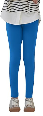 Uizuooy Kinder Baumwollensportleggings Mädchen Komfortable Tanzhose Elastische Fitness Hose Basic 1er-Pack 2708-BU-128