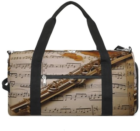 Borsa da palestra flauto musica borsa da palestra per donne uomini zaino borsa da palestra con scomparto per scarpe borsa da palestra riutilizzabile mini borsa da palestra flauto musica flauto, taglia