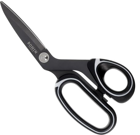 BOHIN France - BOHIN France Inoxydable Acier Titane Recouvert (21cm) Professionnel Couture Ciseaux avec Ergonomique Poignées - 1 Pièce, Argent