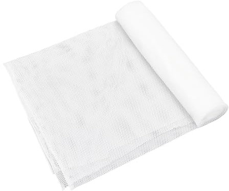 NICENEEDED Tela de Red de Malla 33 * 63 Pulgadas, Paño de Malla de Tejido Atlético de Poliéster, Ropa de Red Blanca para Coser