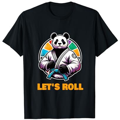 Panda Bär BJJ Gi Brazilian Jiu Jitsu Kampfkunst Let's Roll T-Shirt