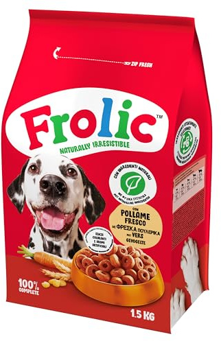 Frolic Pienso Completo para Perro, alimento seco con Sabor a Aves de Corral Fresco, 4 Bolsas de 1,5 kg