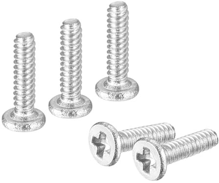 sourcing map M1-0,25 x 4 mm 20 viti a testa rotonda piatta in acciaio inossidabile 304 Phillips Drive Viti di fissaggio hardware per il collegamento di mobili