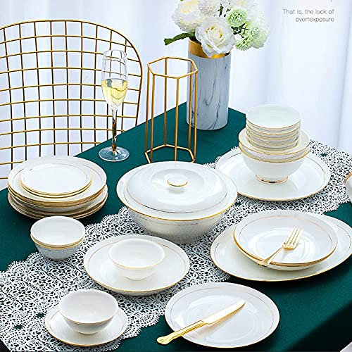 MYUYEE Juego de Platos y Cuencos de Porcelana de Grado AB Juego de vajilla de cerámica de 36 Piezas vajilla Platos Juego de vajilla de cerámica Combinado Servicio，