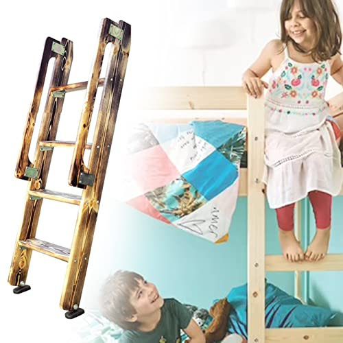 Hochbett Leiter Leiter für Wohnheime, aus Holz, für Einzelbetten, Anlegeleiter für Auto/Boot/Studentenwohnheime mit rutschfestem Fuß, robuste, bodenstehende Seitenleiter