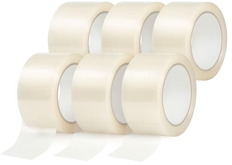 ONPACK Cinta Adhesiva Transparente Universal 48 mm x 60 Metros - Pack 6 Unidades - Cinta de Embalar Cajas de Carton, Precinto Para Cajas Mudanza, Almacenamiento, Envíos y Transporte