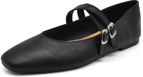IF Fashion Ballerine Friulane Scarpe Veneziane da Donna con Cinturini Mary Jane Q2568 Nero N.37