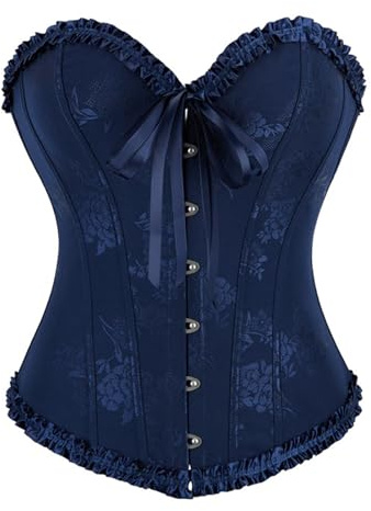 Korsett dam curvy push-up – overbust, elegant och formande, medeltida/gotisk & piratstil, waist trainer med elastisk passform
