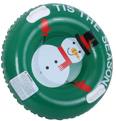 Didiseaon Inflatable Snowman Ski Sled Tube Thickened Heavy-duty Blow Up Sled with Double Handles for Adults Outdoor Winter Sliding Snow Tubes for Christmas Holiday Fun