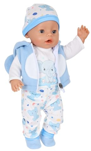 5-TLG. Blaue Puppenkleidung für 14-17 Zoll Puppen Blaues Elefant Babypuppen