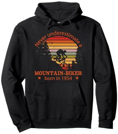 MTB Bike Ciclista Mountain-Biker Nacido 1954 Cumpleaños Bici Sudadera con Capucha