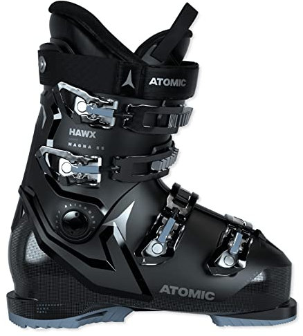 ATOMIC Hawx Magna 85W Skischuhe - Größe 26/26.5 - Alpin-Skischuh für Damen in Schwarz/Denim/Silber - 102mm breite Passform - Stabile Prolite Konstruktion - Memory Fit für präzisen Sitz