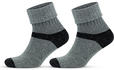 GoWith 2 Pairs Alpaca Wool Socks for Men/Women, Norwegian Warm Winter Thick Thermal Socks Alpaca Socks