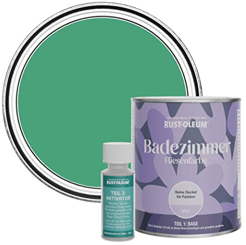 Rust-Oleum Green Water-Resistant Bathroom Tile Paint in Matt Finish - Emerald 750ml