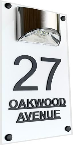 House Numbers Plaques Door Signs Street Names Solar Led Light Door Number 3D Numbers and Alphabets Customised